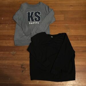 Kansas and just plain black sweatshirt bundle.